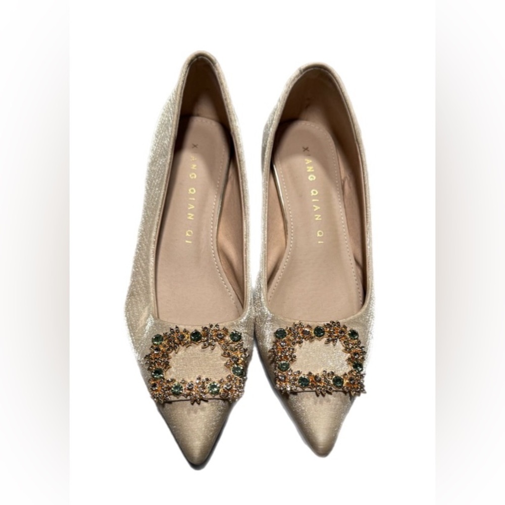 Gold Embellished Women's Flats
